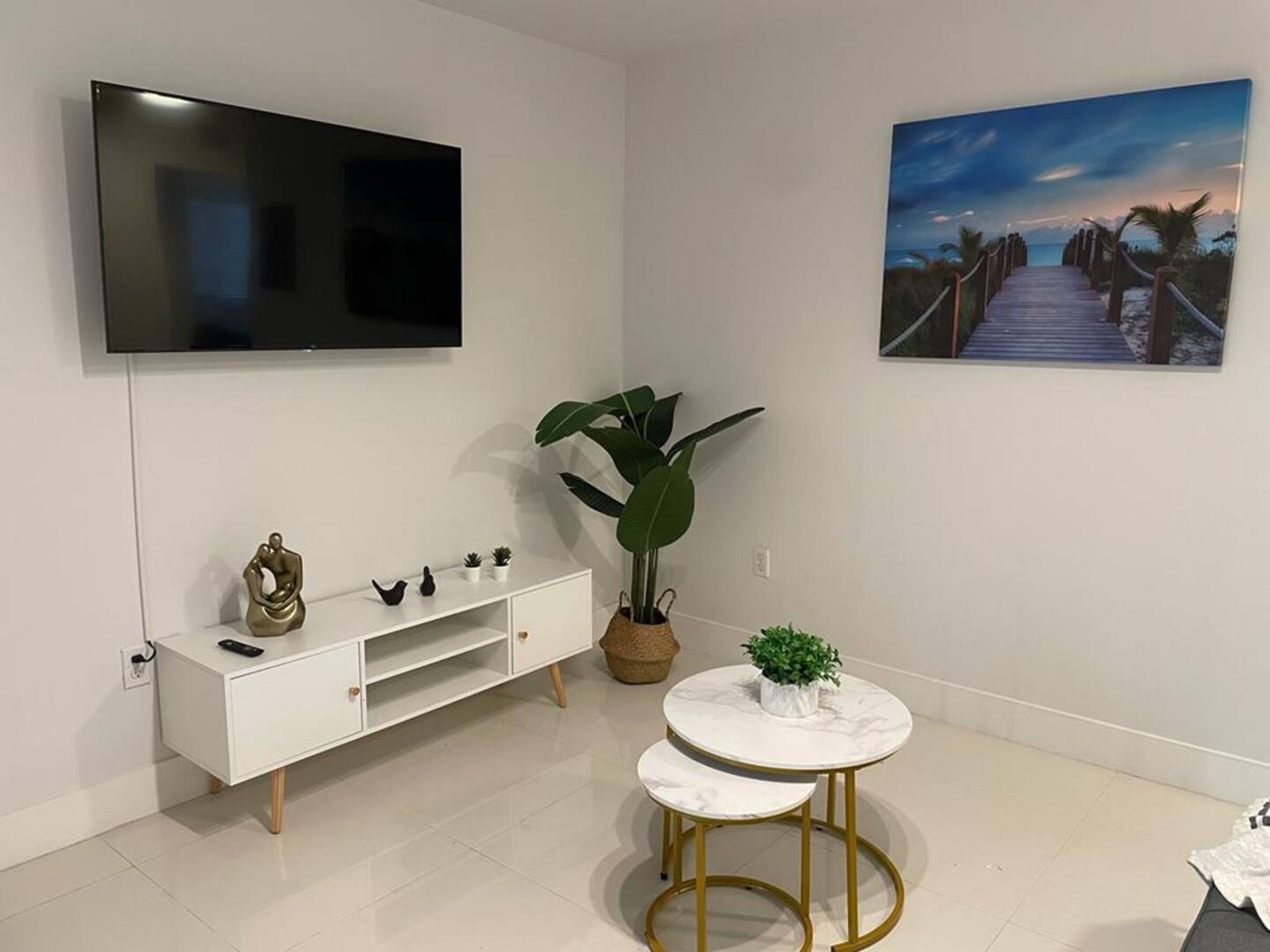 Apartamento clásico | Zona de estar | Televisión de 55 pulgadas con canales digitales