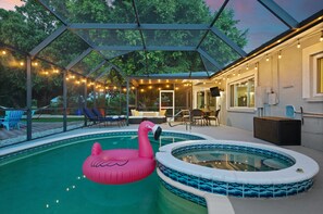 Piscine extérieure, piscine chauffée