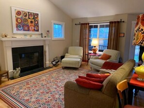 Fireplace - Meadows Edge - dog friendly, walk to beach (Douglas)
