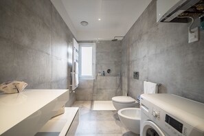 Ducha, secador de pelo, toallas