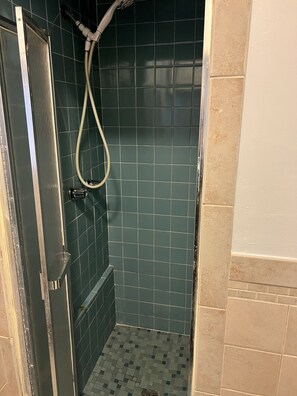 Shower, soap, toilet paper