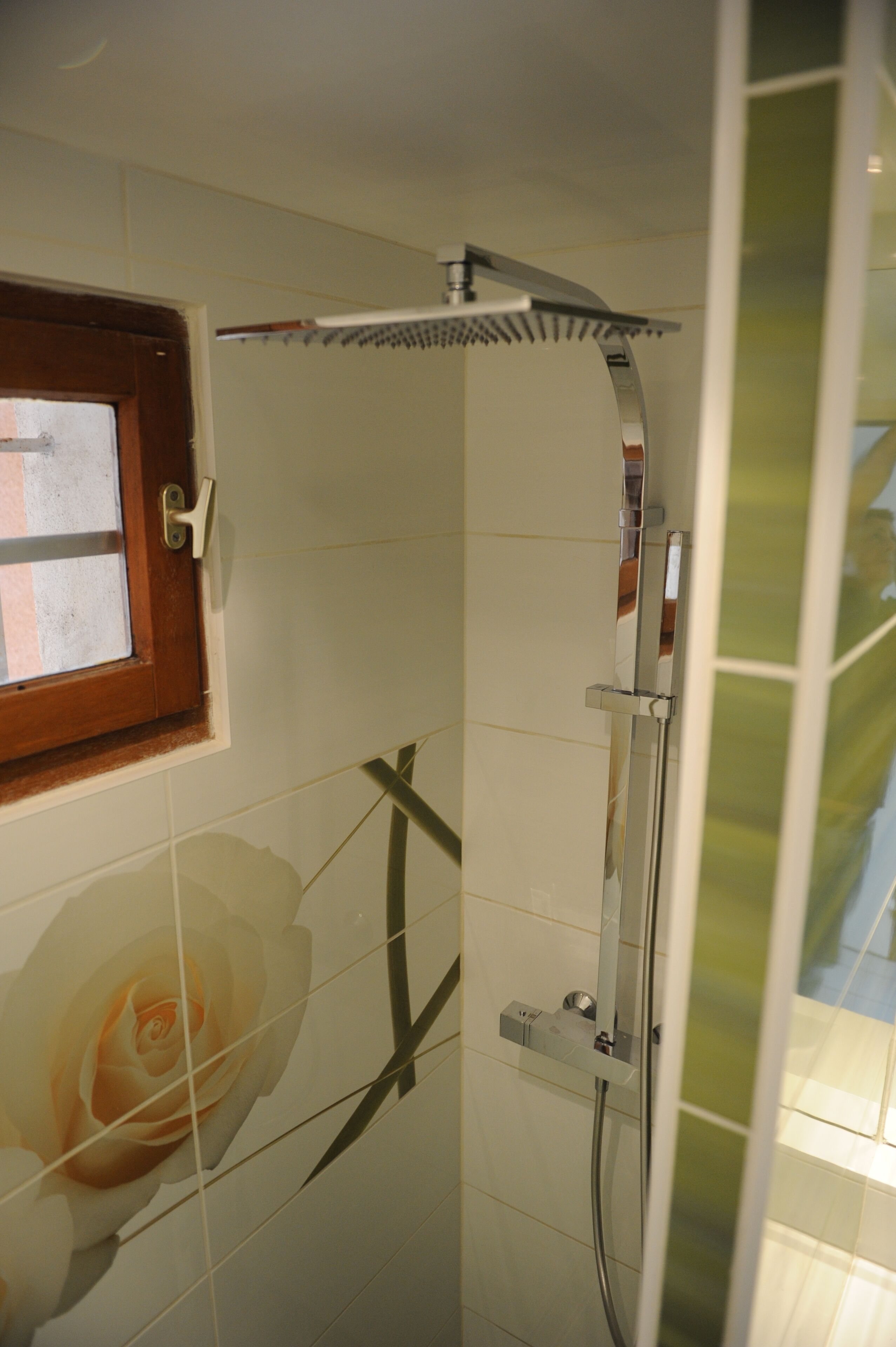 Douche, sèche-cheveux, savon, papier toilette