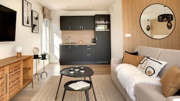 Estudio (Paulilles) | Cocina privada | Frigorífico, microondas, horno y placa de cocina