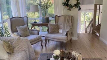 TV, fireplace, Netflix, books