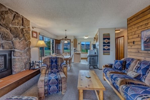 TV, fireplace - Big Horn - On the Elk River with view of Mt. Zirkel (Clark)