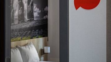 Desk, laptop workspace, free WiFi, bed sheets