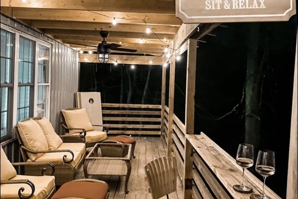 Sit and take in the views on the covered deck rain or shine,