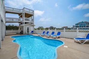 A heated pool - Atabey-Amazing Home! Private pool, 2 hot tubs, elevator, rec room, ocean views! (Corolla)