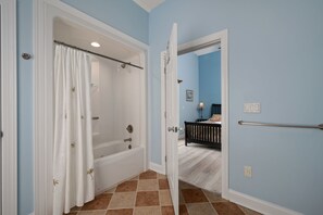 Combined shower/tub, towels - Atabey-Amazing Home! Private pool, 2 hot tubs, elevator, rec room, ocean views! (Corolla)