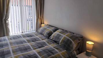2 bedrooms, iron/ironing board, WiFi, bed sheets