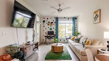 Smart TV, video games, DVD player, books