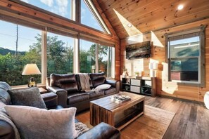 Smart-TV, Kamin, Bücher
