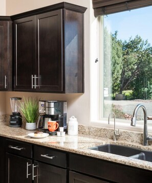 Fridge, microwave, oven, stovetop - Custom home with heated pool & spa in the heart of Sedona! (Sedona)