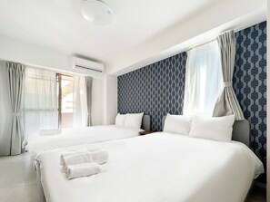 Apartemen Basic | Tirai kedap cahaya, setrika/meja setrika, Wi-Fi gratis, dan seprai linen