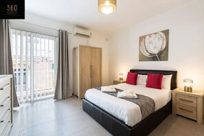 2 bedrooms, desk, iron/ironing board, travel cot