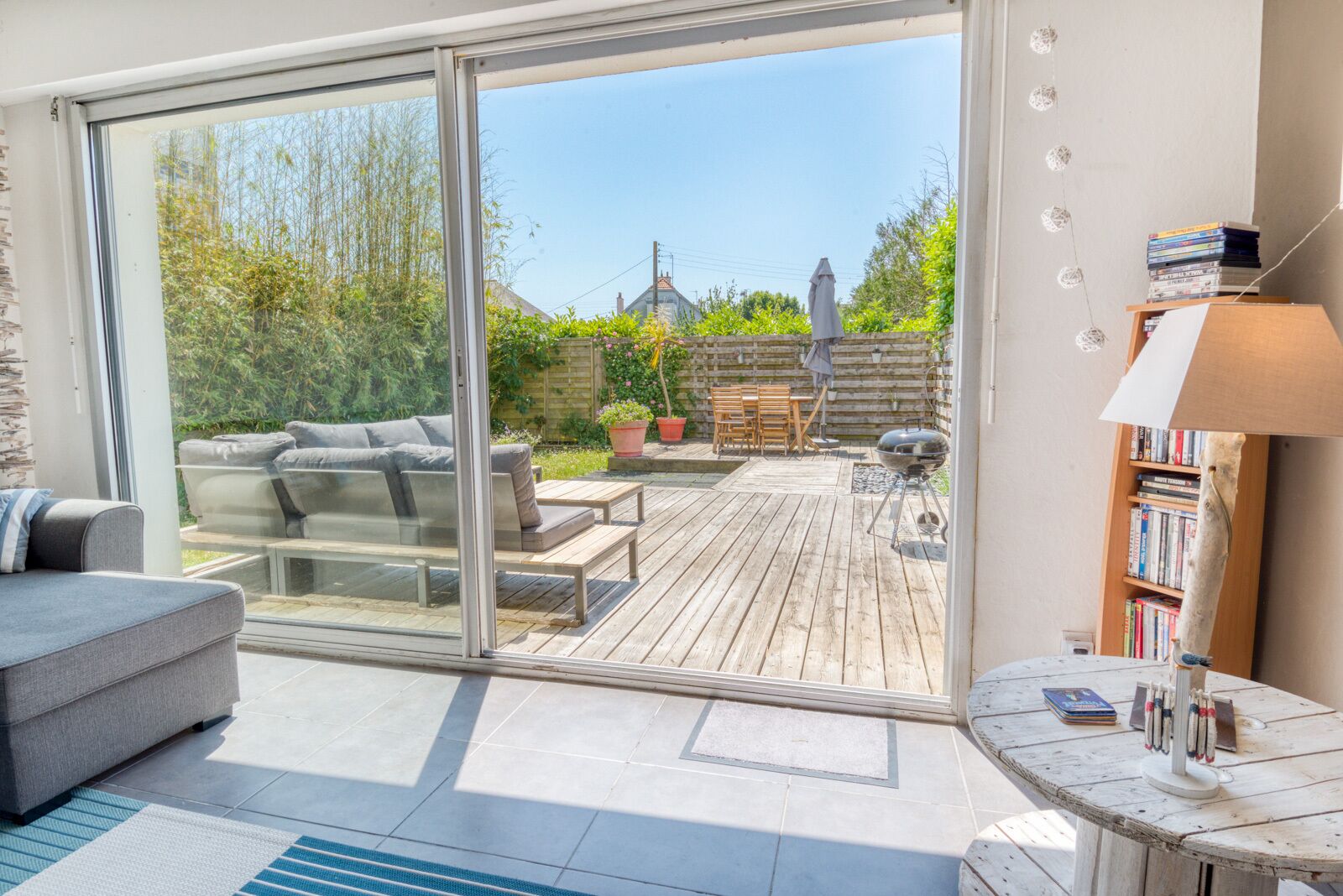 TV, DVD player, books