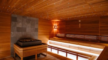 Sauna seca, banheira de hidromassagem, sauna a vapor, banho turco/hammam