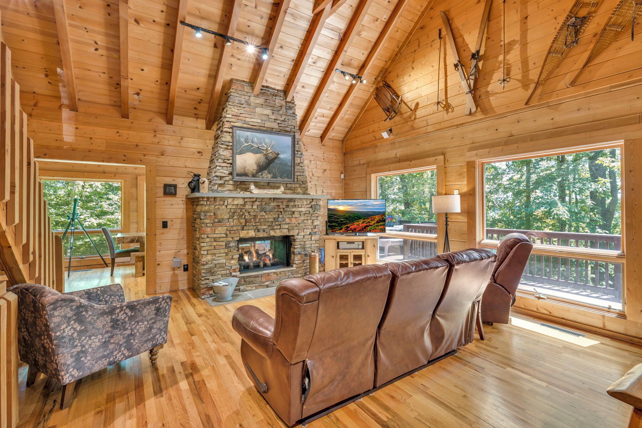 Smart TV, fireplace, video games, table football