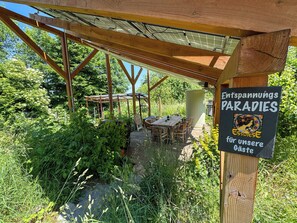 Outdoor dining - Ferienwohnung Esswiese (Weimar)