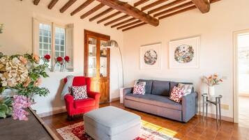 Smart TV, caminetto, impianto stereo