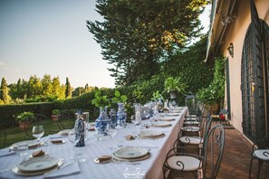 Outdoor banquet area