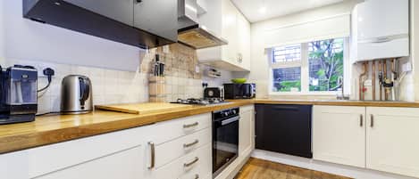 Microwave, oven, stovetop, dishwasher