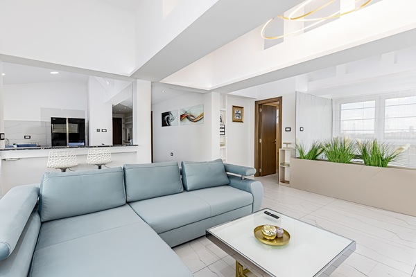 Presidential Apartment, 1 King Bed with Sofa bed | Living area | Smart TV, heated floors, printers