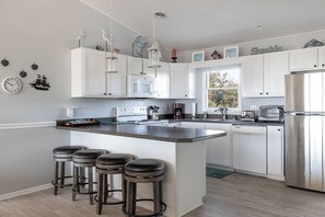 Microwave, dishwasher, coffee/tea maker, dining tables - K Kamp, Almost Oceanfront House in Emerald Isle, NC! (Emerald Isle)