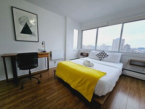 Desk, iron/ironing board, travel crib, WiFi