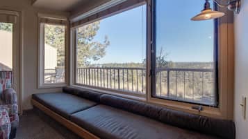 Smart TV, fireplace, DVD player