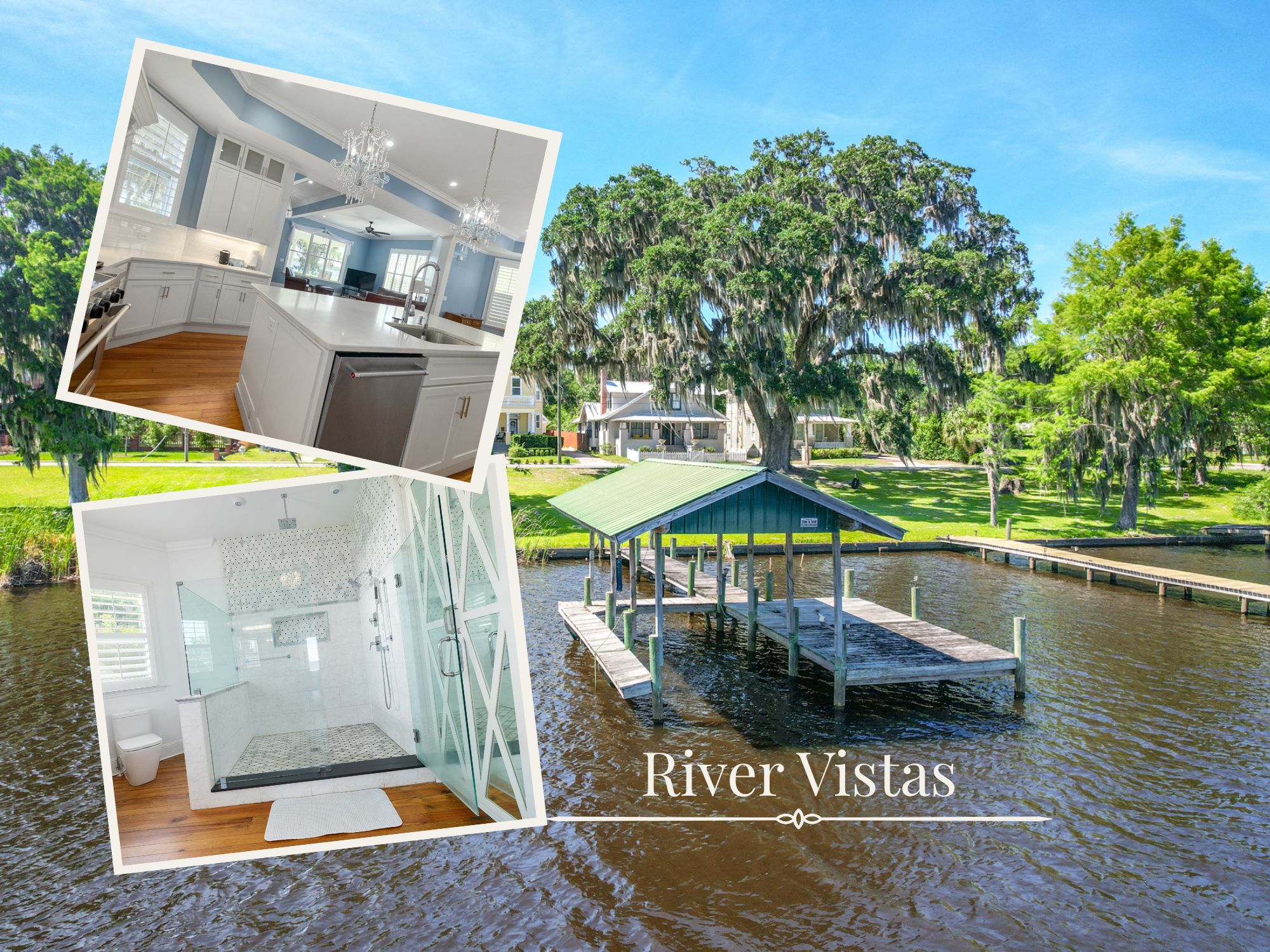 Riverfront historic home with private dock, panoramic St. Johns River views, chef's kitchen, and fenced pet-friendly yard. Walkable to parks and dining, with boating access and an easy drive to St. Augustine Beach.