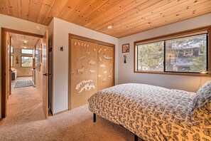 House (3 Bedrooms) | Interior - Deck + Fireplace: Log Cabin in Tahoe Donner! (Truckee)