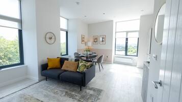 Exclusive Apartment, 2 Bedrooms | Living area | 43-inch LCD TV with cable channels, TV