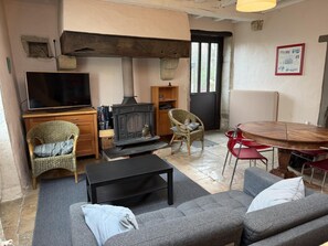TV, fireplace - Le Gîte du Barbé - Biaudos (BIAUDOS)