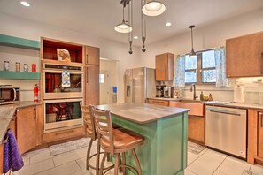 House (2 Bedrooms) | Private kitchen | Microwave, oven, stovetop, dishwasher - Pet-friendly OKC Home w/ Yard ~ 5 Mi to Dtwn! (Oklahoma City)