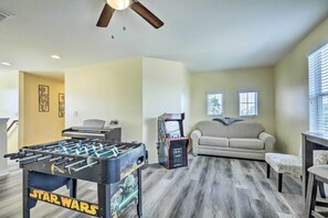 TV, fireplace - Riverview Abode w/ Large Backyard & Fire Pit! (Riverview)