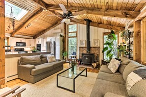 House (4 Bedrooms) | Interior - Rustic-chic Home w/ Decks: Pool + Lake Access (Otis)