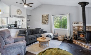 TV, fireplace, offices