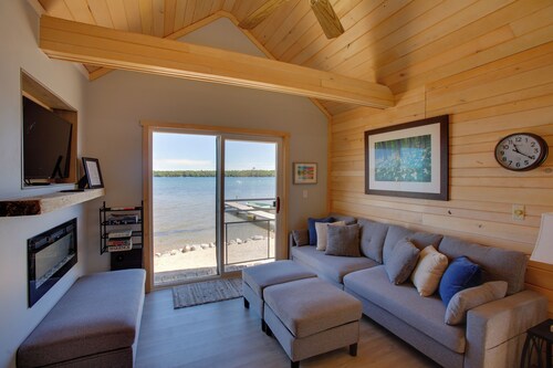 Private Beach & Dock: Little Traverse Lake Cottage