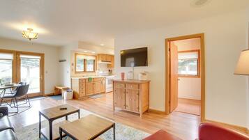 TV, DVD player, books