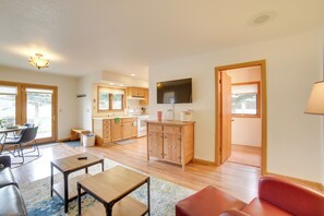 TV, DVD player, books