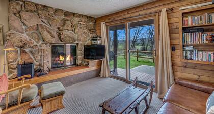 Cozy cabin tucked away in the mountains with beautiful view.