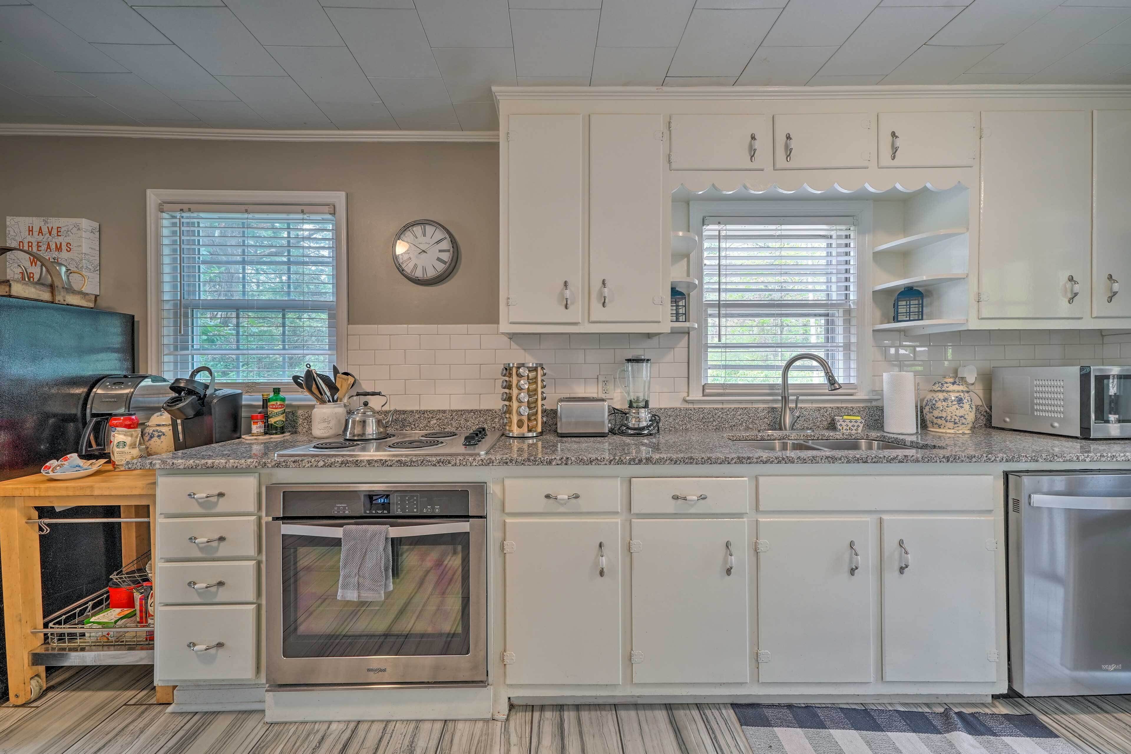 Microwave, oven, stovetop, dishwasher