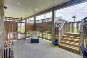 House (3 Bedrooms) | Interior - Furnished Patio & Deck: Galveston Escape! (Galveston)