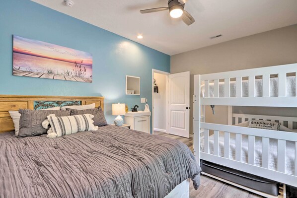 House (2 Bedrooms) | Interior - Grill & Fire Pit: Blue Cabin Ozarks Getaway! (Camdenton)