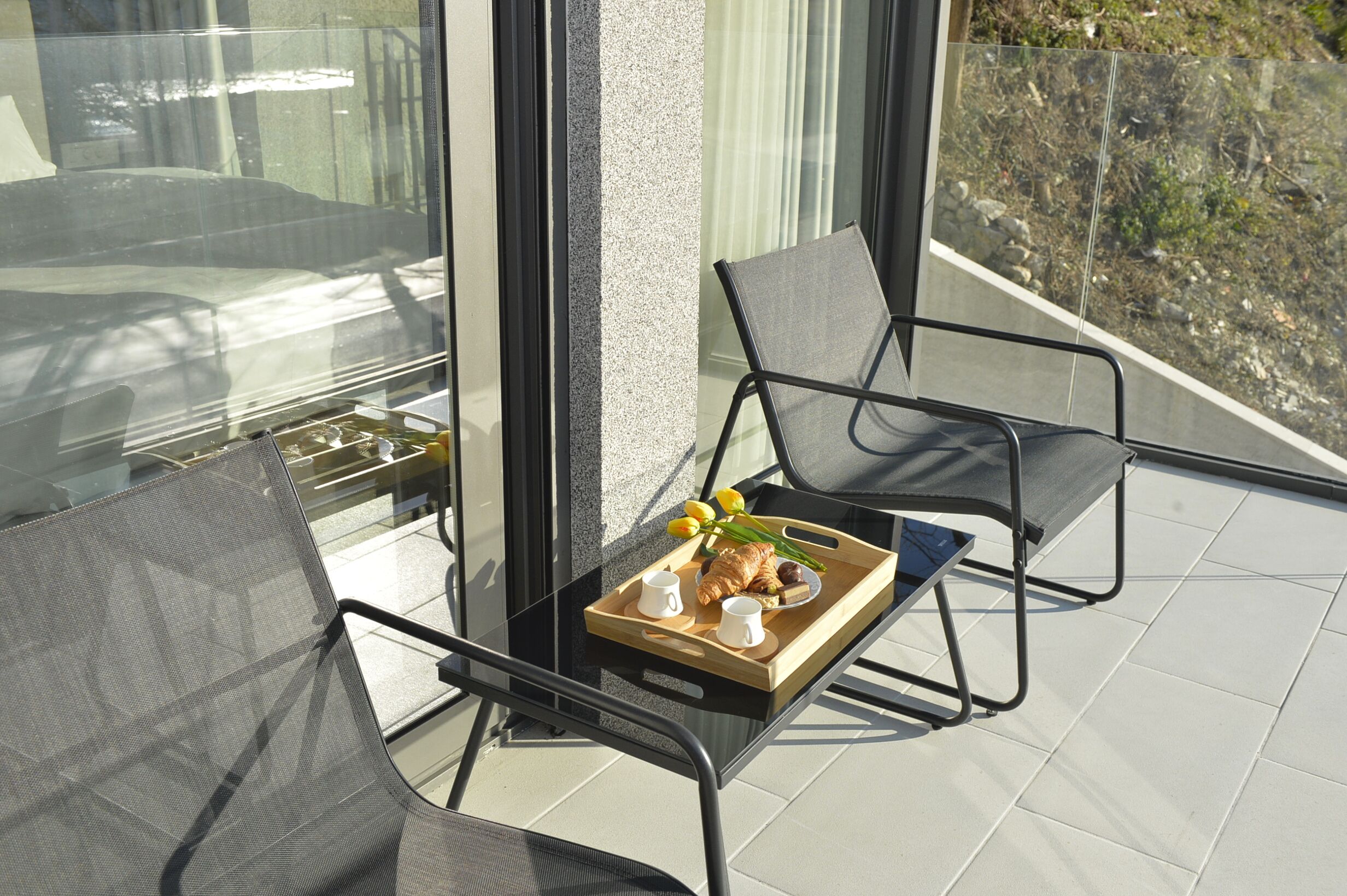 Deluxe-Apartment, 1 Queen-Bett und Schlafsofa, Balkon, Buchtblick | Balkon