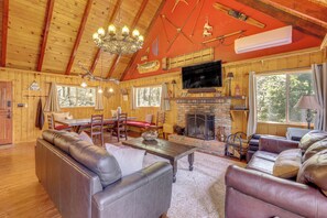House (3 Bedrooms) | Interior - Game Room & 2 Decks: Walkable Lake Arrowhead Cabin (Lake Arrowhead)