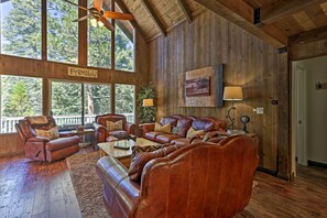 TV, fireplace, video-game console