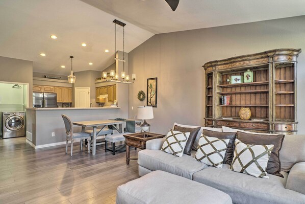 TV, fireplace - Colorado Springs Townhome ~ 10 Miles to Downtown! (Colorado Springs)