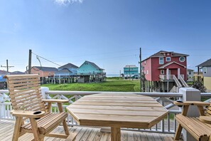 House (3 Bedrooms) | Interior - Ocean View + Wraparound Deck: Crystal Beach Home! (Port Bolivar)